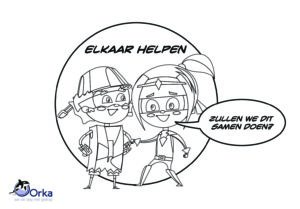 Kleurplaat Elkaar Helpen Praktijk Orka